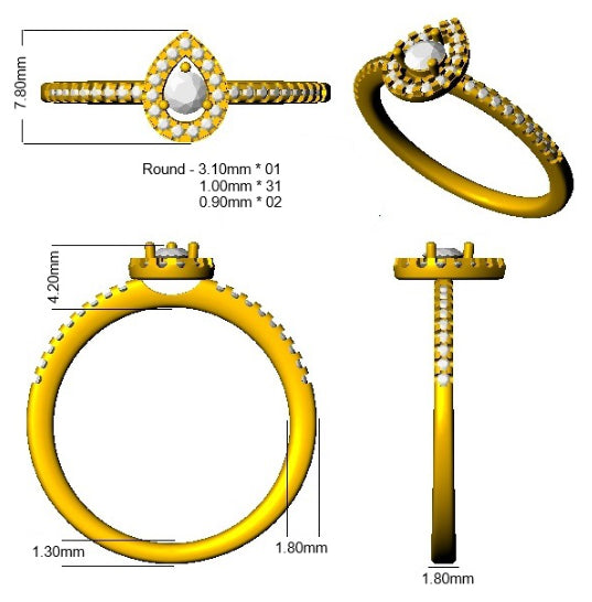 DNR0775 — Ring - 9k Yellow Gold detail