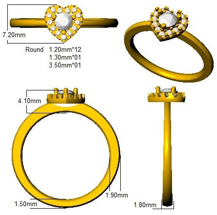 DNR0795 — Ring - 9k Yellow Gold detail