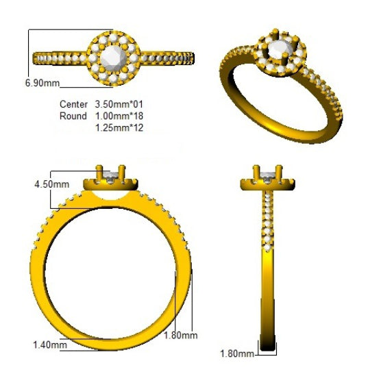 DNR0798 — Ring - 9k Yellow Gold detail
