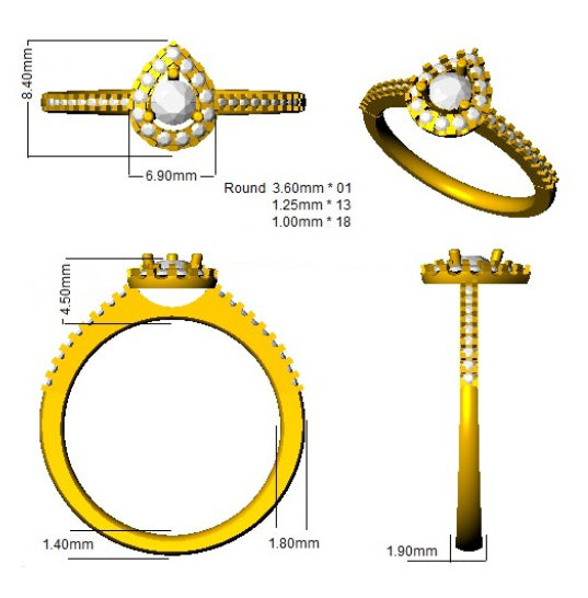 DNR0800 — Ring - 9k Yellow Gold detail