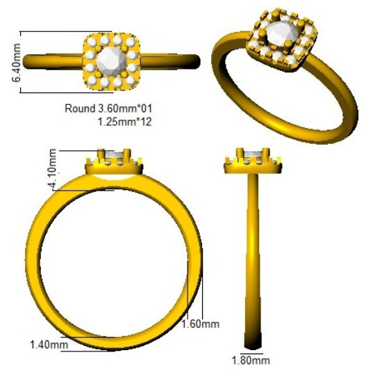 DNR0801 — Ring - 9k Yellow Gold detail