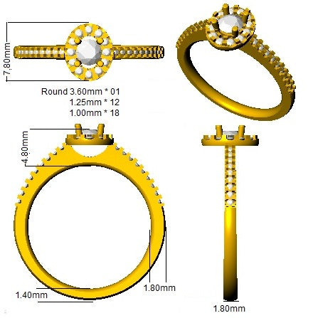 DNR0804 — Ring - 9k Yellow Gold detail