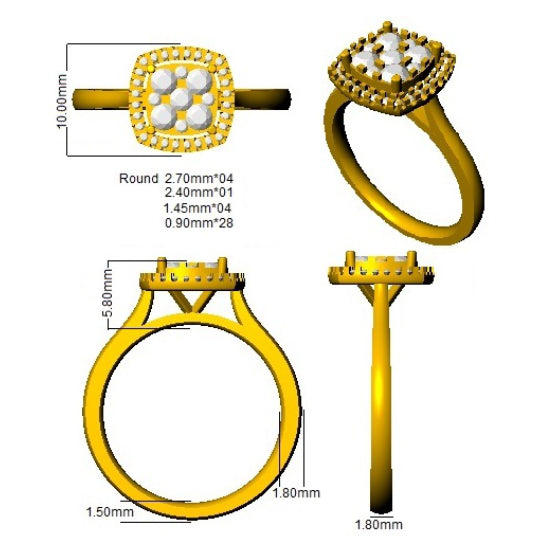 DNR0914 — Ring - 9k Yellow Gold detail