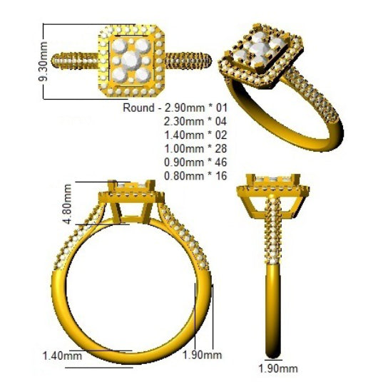 DNR0918 — Ring - 9k Yellow Gold detail