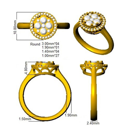 DNR0921 — Ring - 9k Yellow Gold detail
