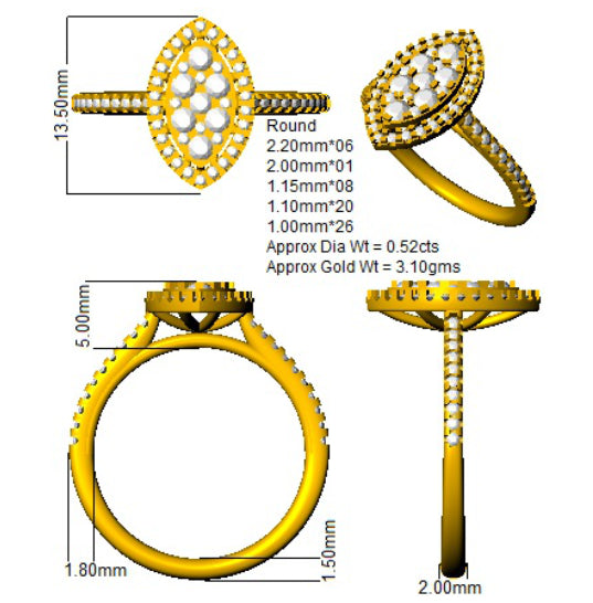 DNR0926 — Ring - 9k Yellow Gold detail
