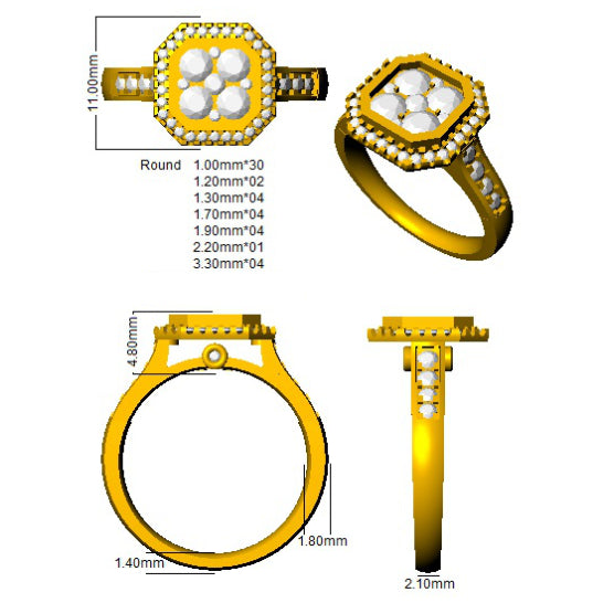 DNR0931 — Ring - 9k Yellow Gold detail