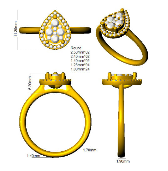 DNR0932 — Ring - 9k Yellow Gold detail