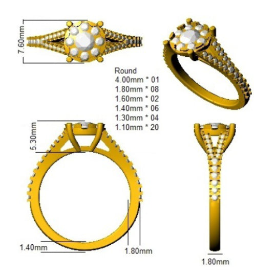 DNR0960 — Ring - 9k Yellow Gold detail