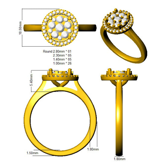 DNR0963 — Ring - 9k Yellow Gold detail