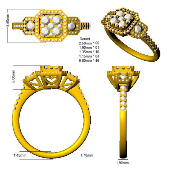 DNR0976 — Ring - 9k Yellow Gold detail