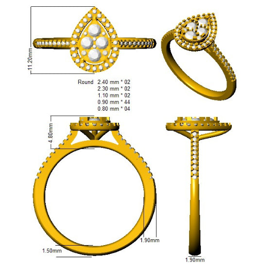 DNR0984 — Ring - 9k Yellow Gold detail