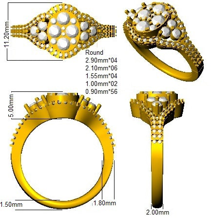 DNR0986 — Ring - 9k Yellow Gold detail