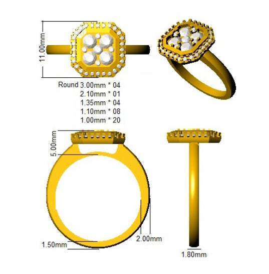 DNR0990 — Ring - 9k Yellow Gold detail