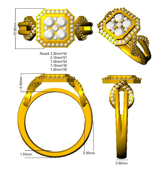 DNR0992 — Ring - 9k Yellow Gold detail