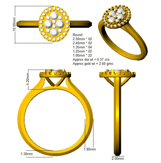 DNR1131 — Ring - 9k Yellow Gold detail