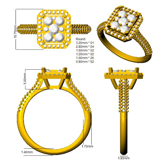 DNR1161 — Ring - 9k Yellow Gold detail