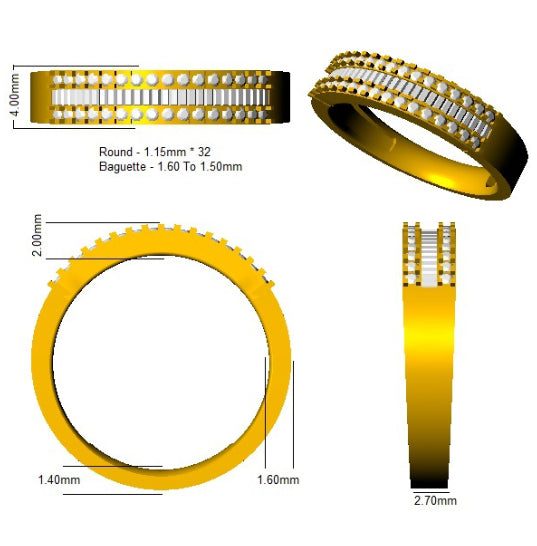DNR208 — Ring - 9k Yellow Gold detail