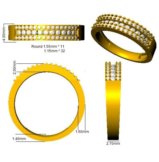 DNR208R — Ring - 9k Yellow Gold detail