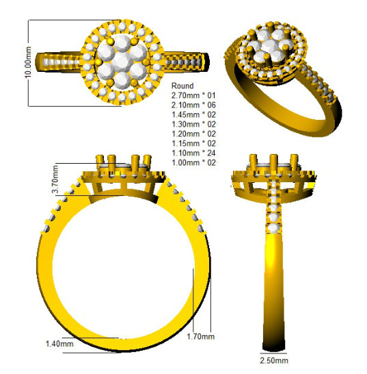 DNR232 — Ring - 9k Yellow Gold detail