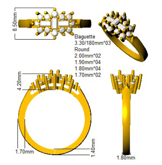DRHQ911 — Ring - 9k Yellow Gold detail
