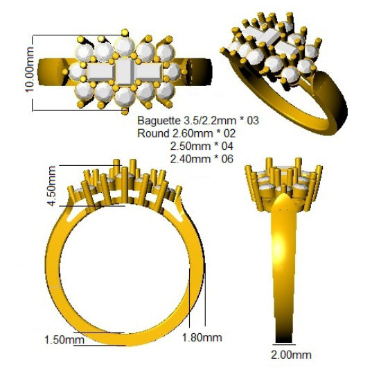 DRHQ916 — Ring - 9k Yellow Gold detail