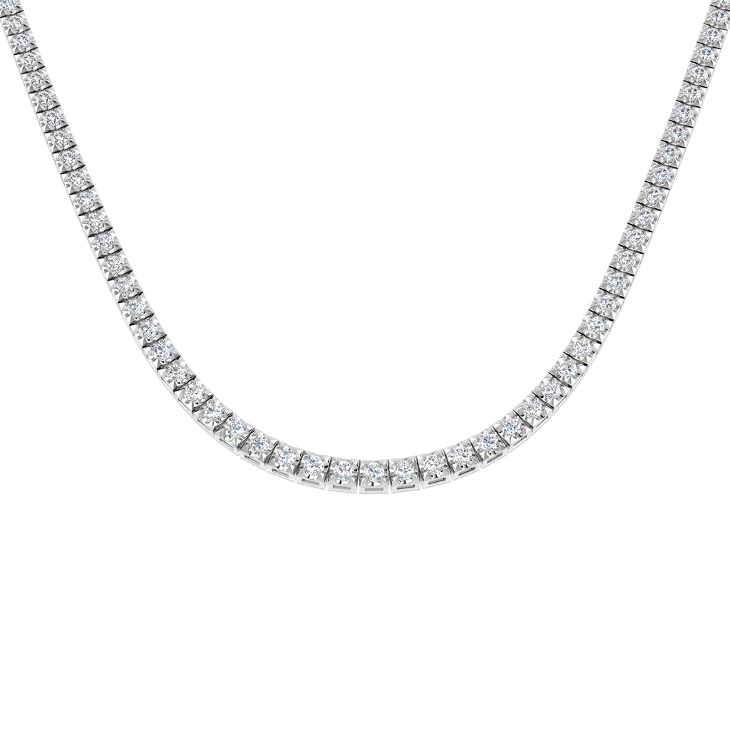 N9554-17.5 — Necklace - 9k White Gold