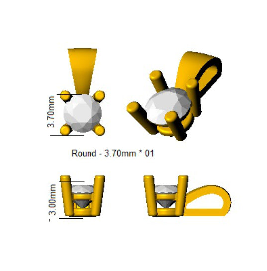 PDR0020 — Pendant - 9k Yellow Gold detail