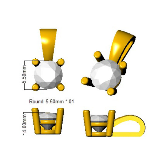 PDR0060 — Pendant - 9k Yellow Gold detail