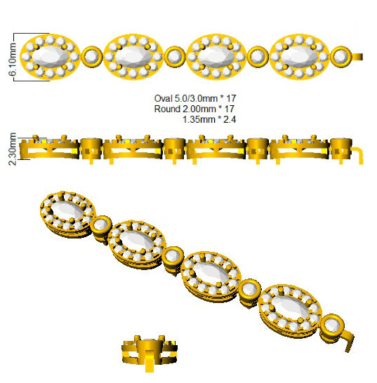 SB1910 — Bracelet - 9k Yellow Gold detail
