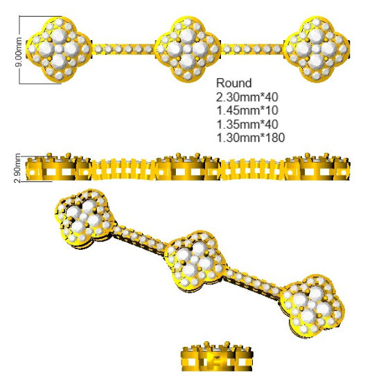 SB1911 — Bracelet - 9k Yellow Gold detail