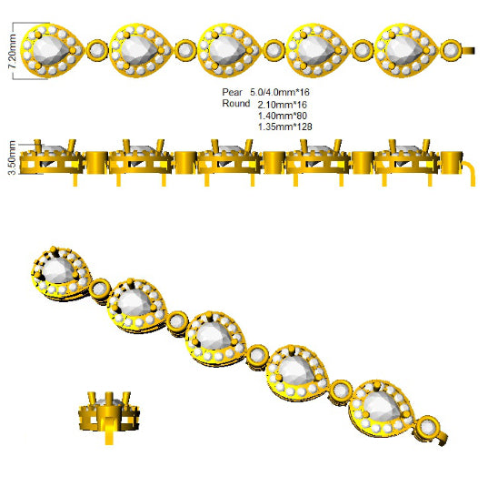SB1986 — Bracelet - 9k Yellow Gold detail