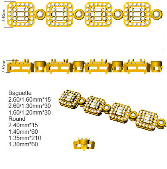 SB2001 — Bracelet - 9k Yellow Gold detail