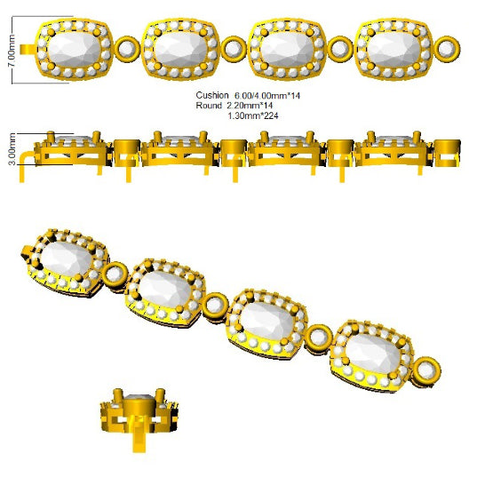SB2010 — Bracelet - 9k Yellow Gold detail
