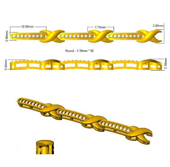 SB2042 — Bracelet - 9k Yellow Gold detail