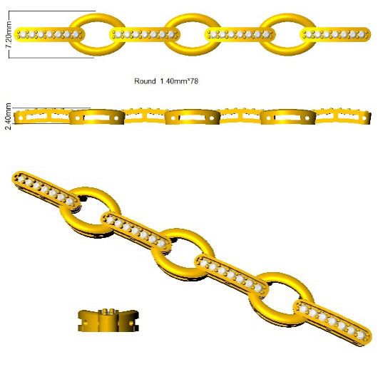 SB2054 — Bracelet - 9k Yellow Gold detail