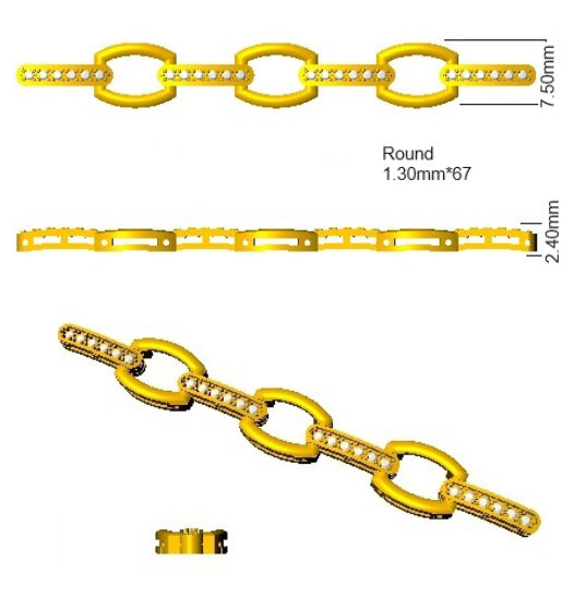 SB2055 — Bracelet - 9k Yellow Gold detail