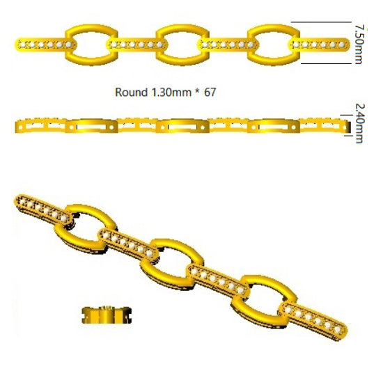 SB2062 — Bracelet - 9k Yellow Gold detail