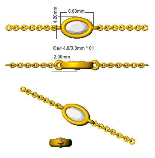 SB2149-4X3 — Bracelet - 9k White Gold detail