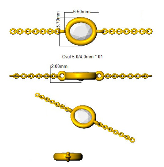 SB2149-4X3 — Bracelet - 9k Yellow Gold detail