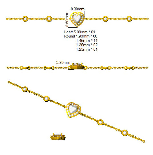 SB2197 — Bracelet - 9k Yellow Gold detail