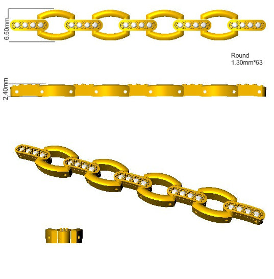SB2210 — Bracelet - 9k Yellow Gold detail