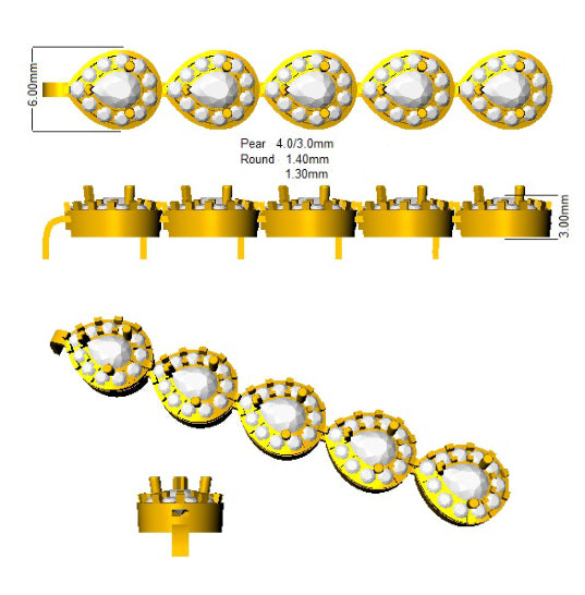 SB2302 — Bracelet - 9k Yellow Gold detail