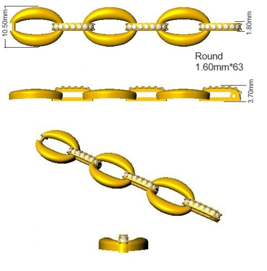 SB2316 — Bracelet - 9k Yellow Gold detail