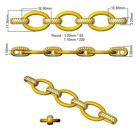 SB2362 — Bracelet - 9k Yellow Gold detail