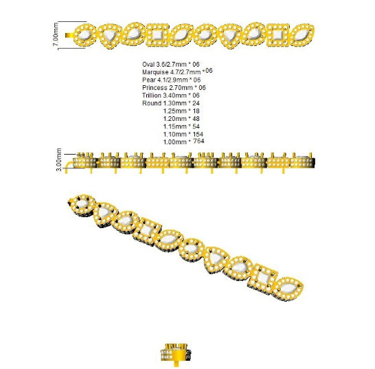 SB2364 — Bracelet - 9k Yellow Gold detail
