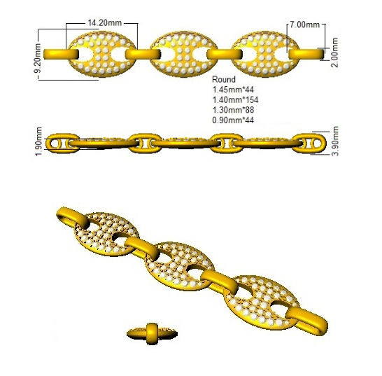SB2365 — Bracelet - 9k Yellow Gold detail