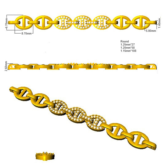 SB2368 — Bracelet - 9k Yellow Gold detail