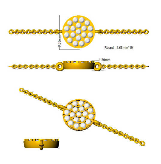 SB2376 — Bracelet - 9k Yellow Gold detail