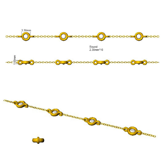 SB2385 — Bracelet - 9k Yellow Gold detail